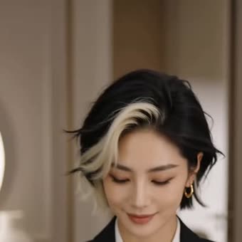 A photorealistic AI-generated woman applying makeup.
